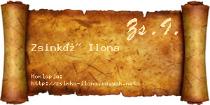 Zsinkó Ilona névjegykártya